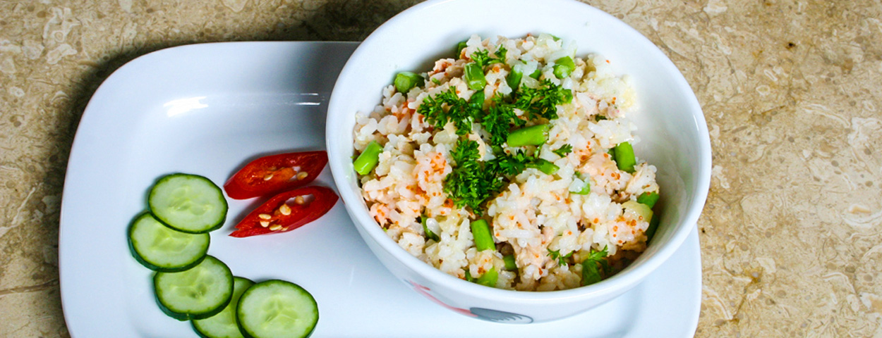 Tuna, Asparagus And Crab Fried Rice