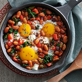 One Pan Baked Beans With Eggs